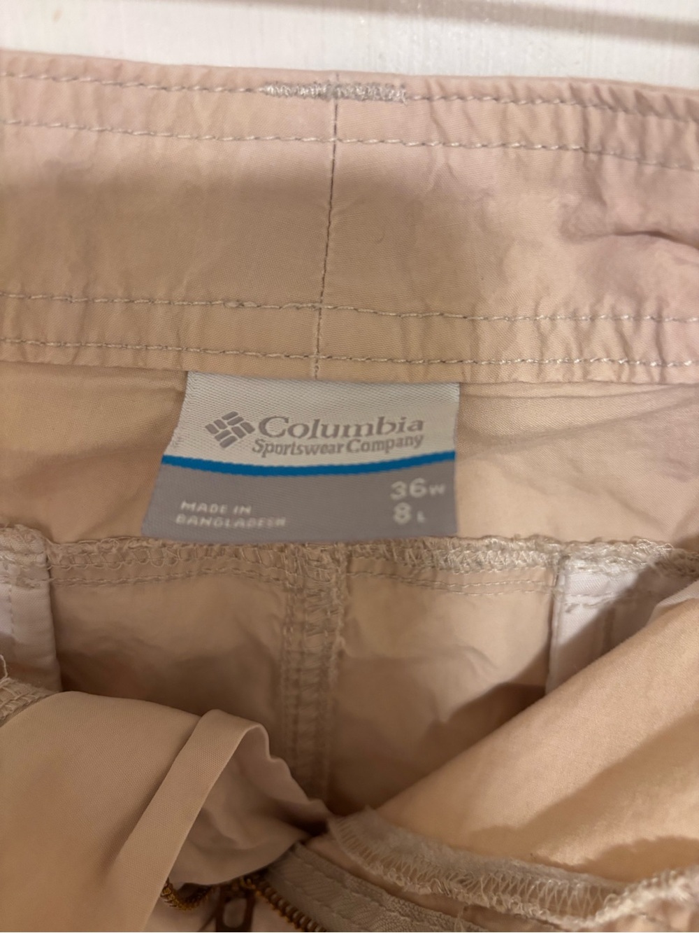 Men's Flat Front Cotton Shorts in Light Beige - Picture 2 of 4